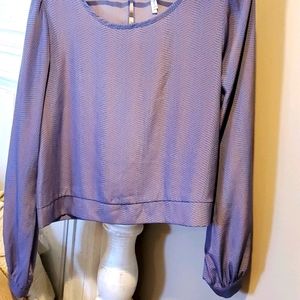 Mono B long sleeve blouse w/slit sleeves & back